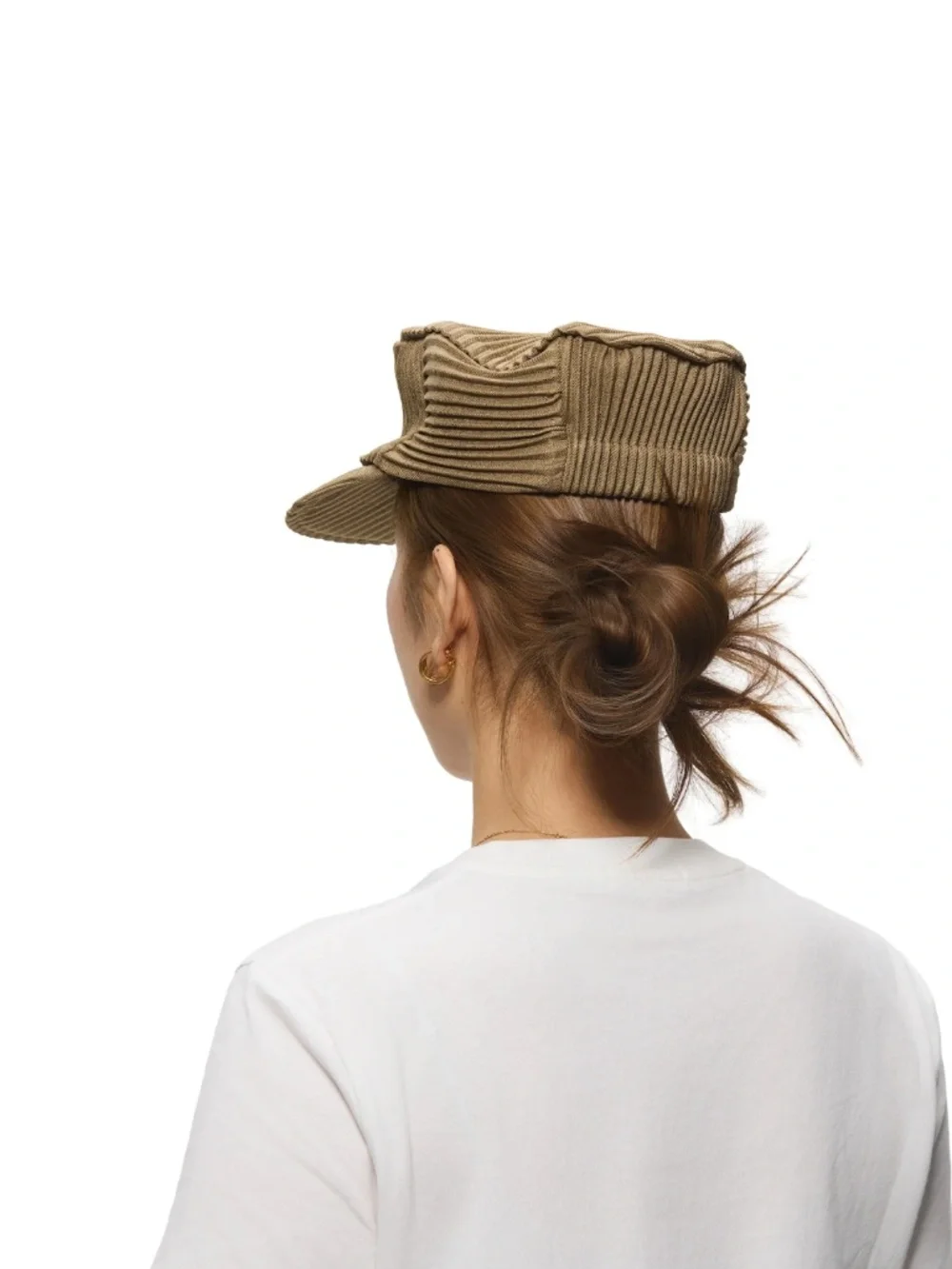 6 crayon army green pleated flat top stretch baseball cap